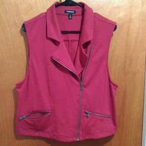Torrid Cranberry Moto Vest
